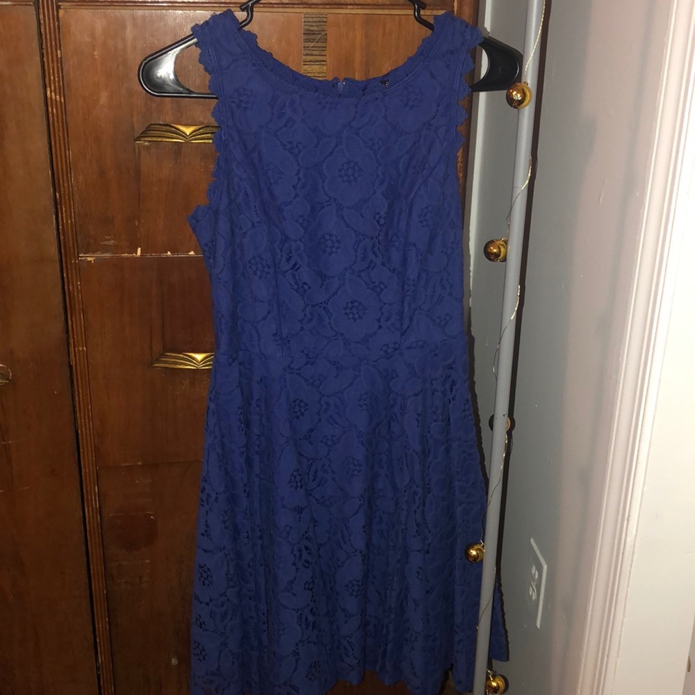 blue floral dress